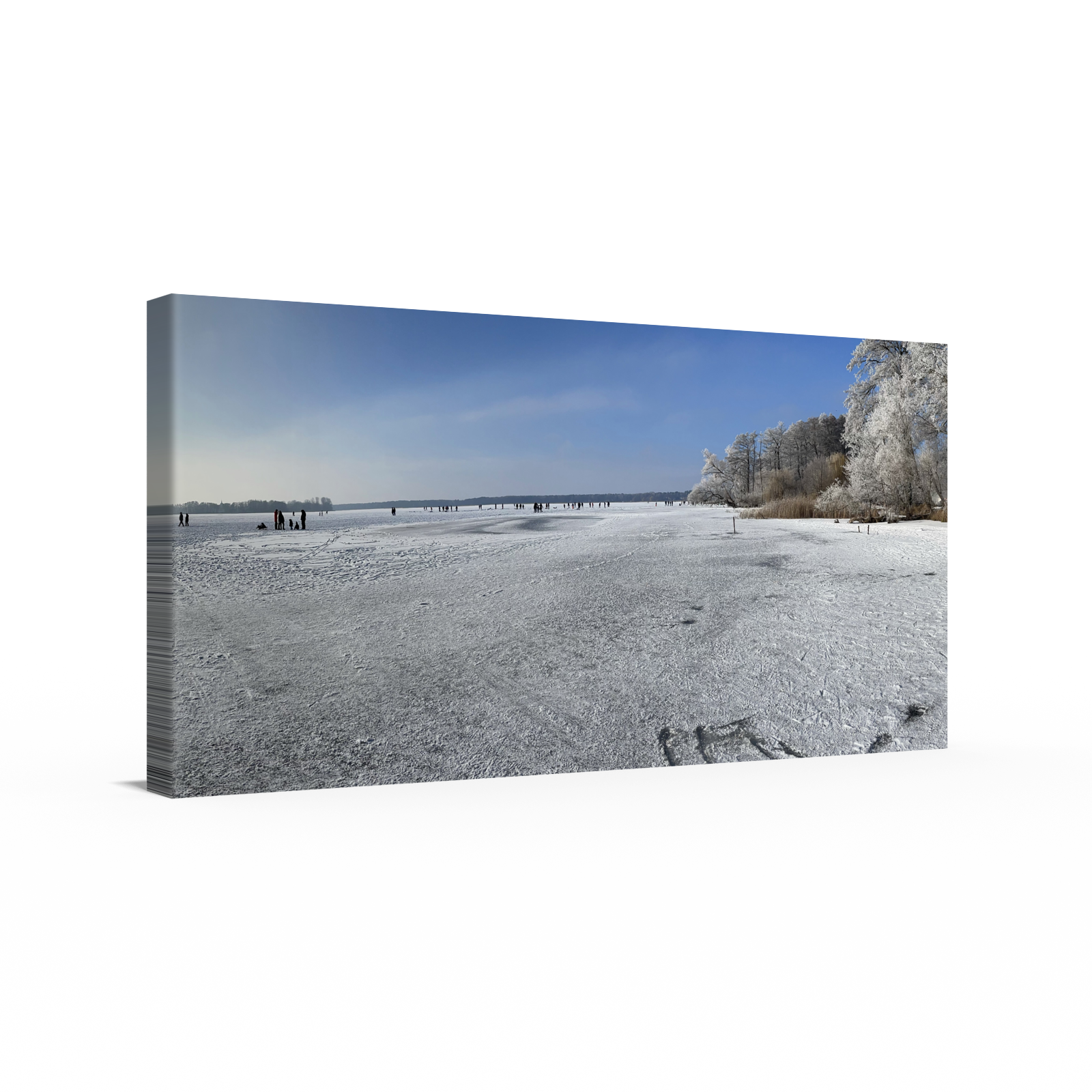 Leinwand Bild Wandlitzsee Winter 2021 120x60 cm - Onkel Don