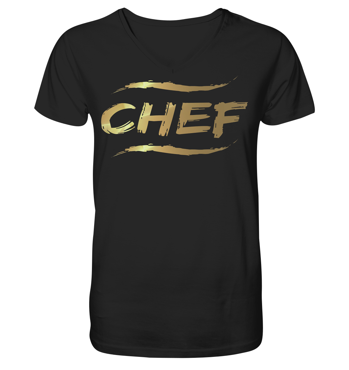 Chef Gold - Herren Bio-Baumwolle V-Neck Shirt - Onkel Don